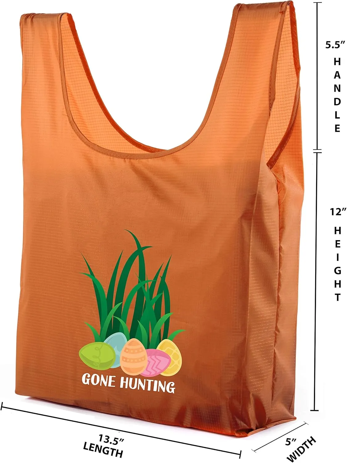 Easter Basket Bags, Bulk Reusable Grocery Bags, Easter Egg Hunt Tote Bags - Gone Hunting