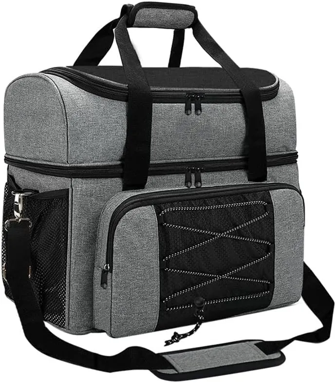 Ejoyous Bowling Ball Bag, 2 Balls Portable Bowling Tote Bag with Padded Balls Holder for Double and Pair of Shoes up to Mens 16 and Accessories