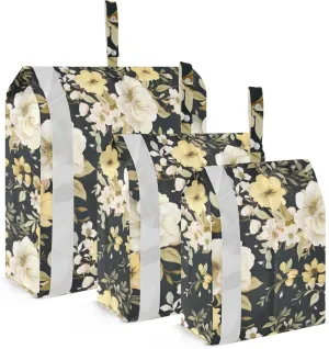 Floral Watercolor Flowers Packing Cubes for Travel 3 Set Travel Packing Cubes Luggage Accessories for Organization