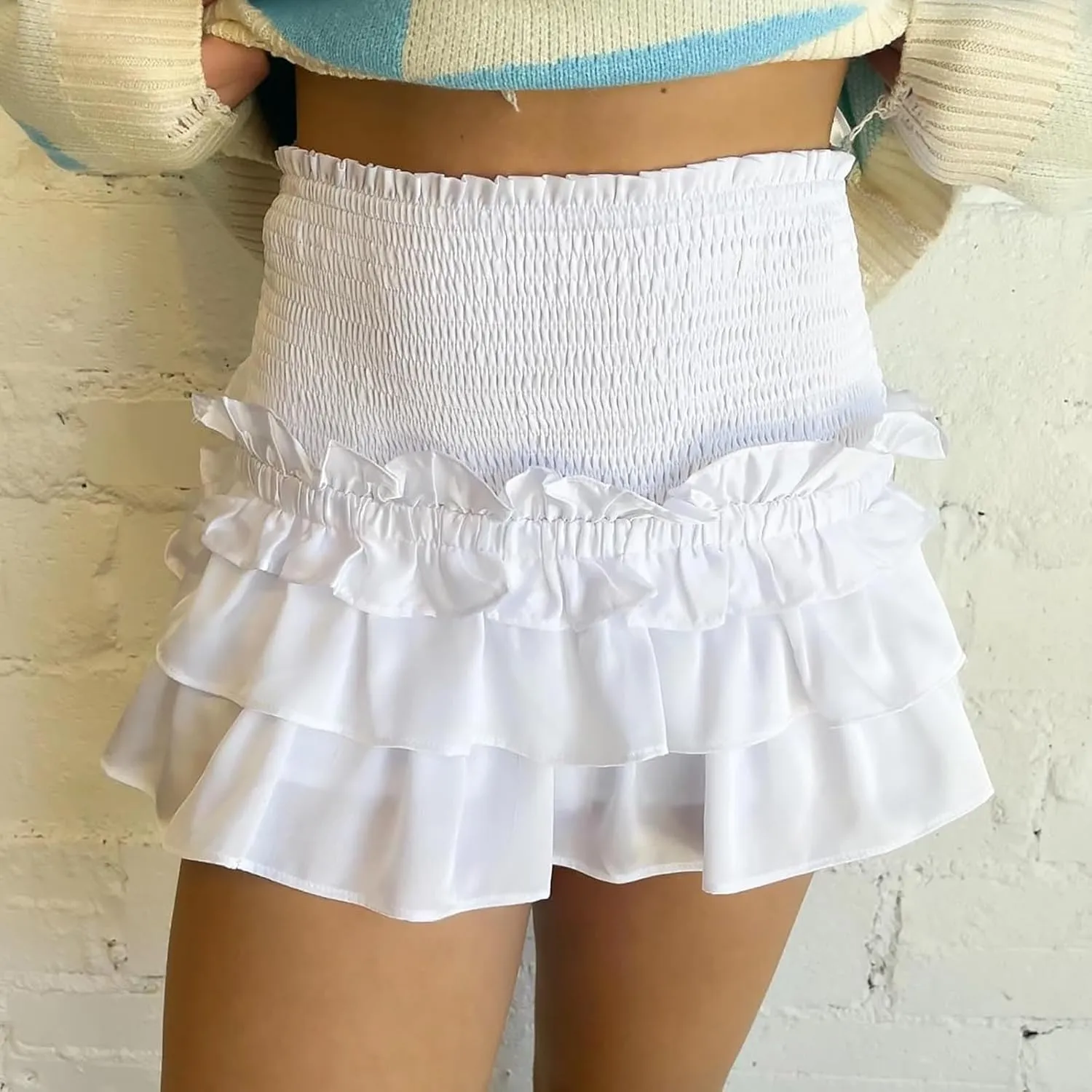 Flowy Shorts for Women Ruffle Skorts Mini Skirts High Waisted Teen Gilrs Tennis Skort Summer Shorts Active Workout