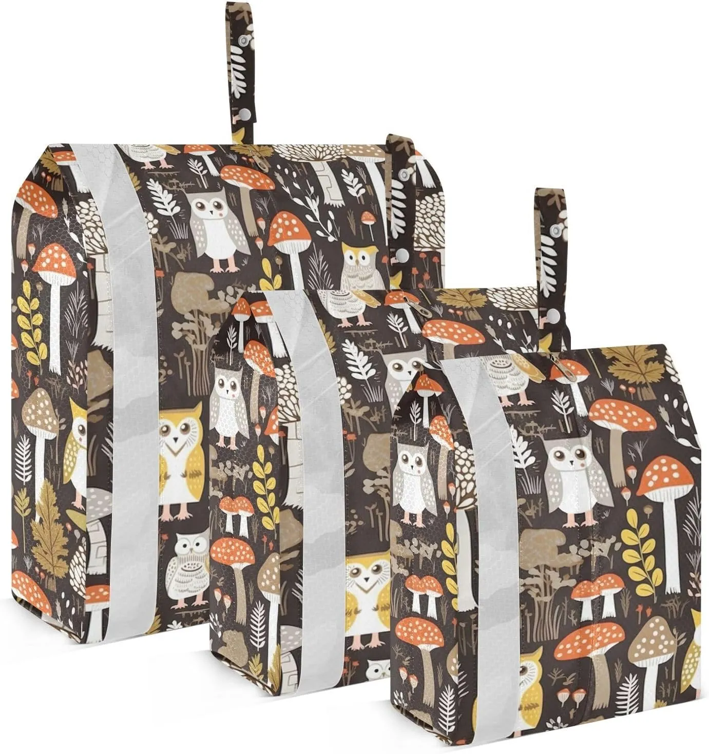 Forest Owls Mushrooms Packing Cubes for Travel 3 Set Travel Organizer Luggage Accessories for Packing