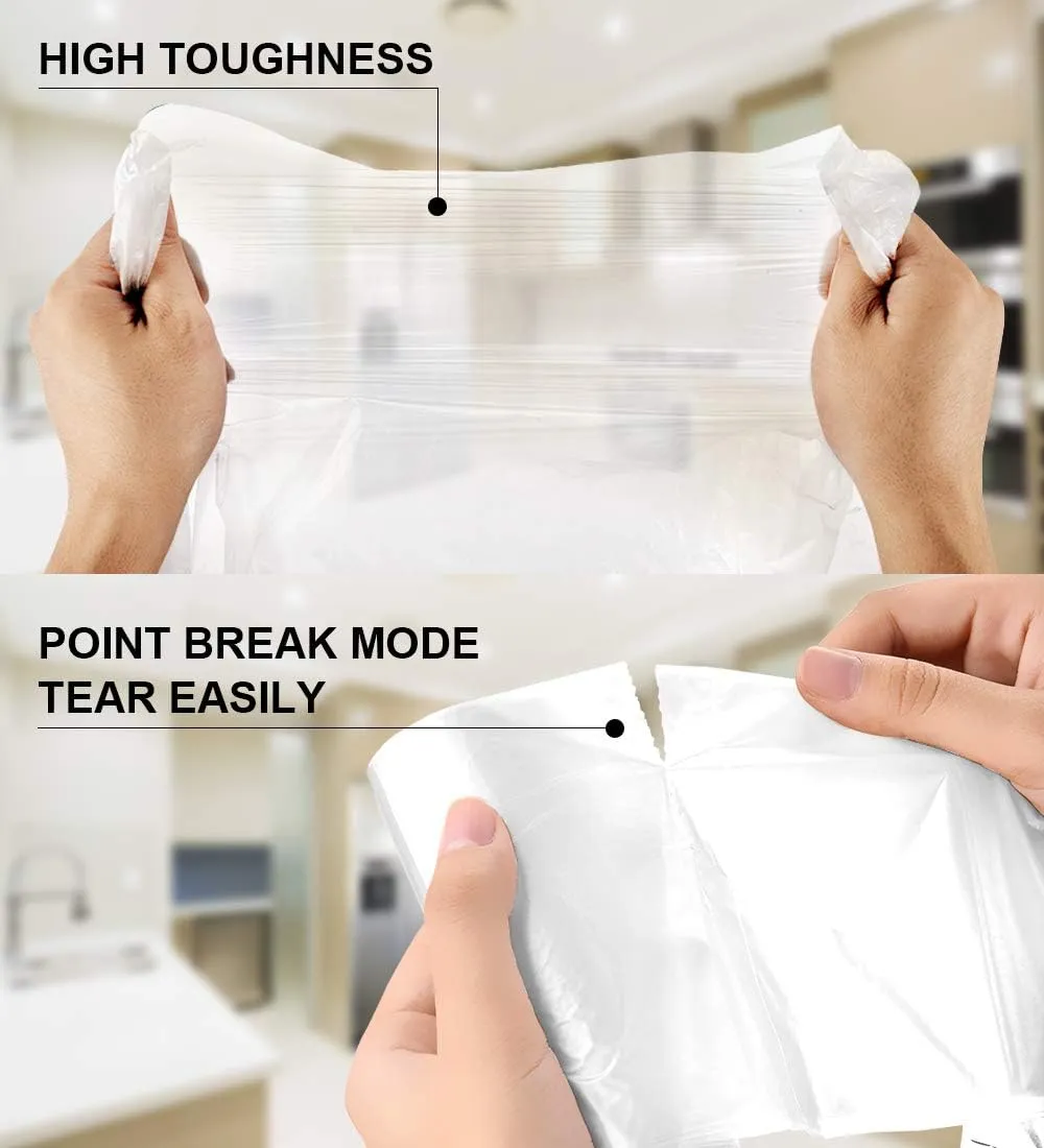 FORID Clear Medium Garbage Bags  8 Gallon Plastic Trash Bags 30 Liter Wastebasket Bin Liners 220 Count for Bathroom Bedroom Office Trash Can