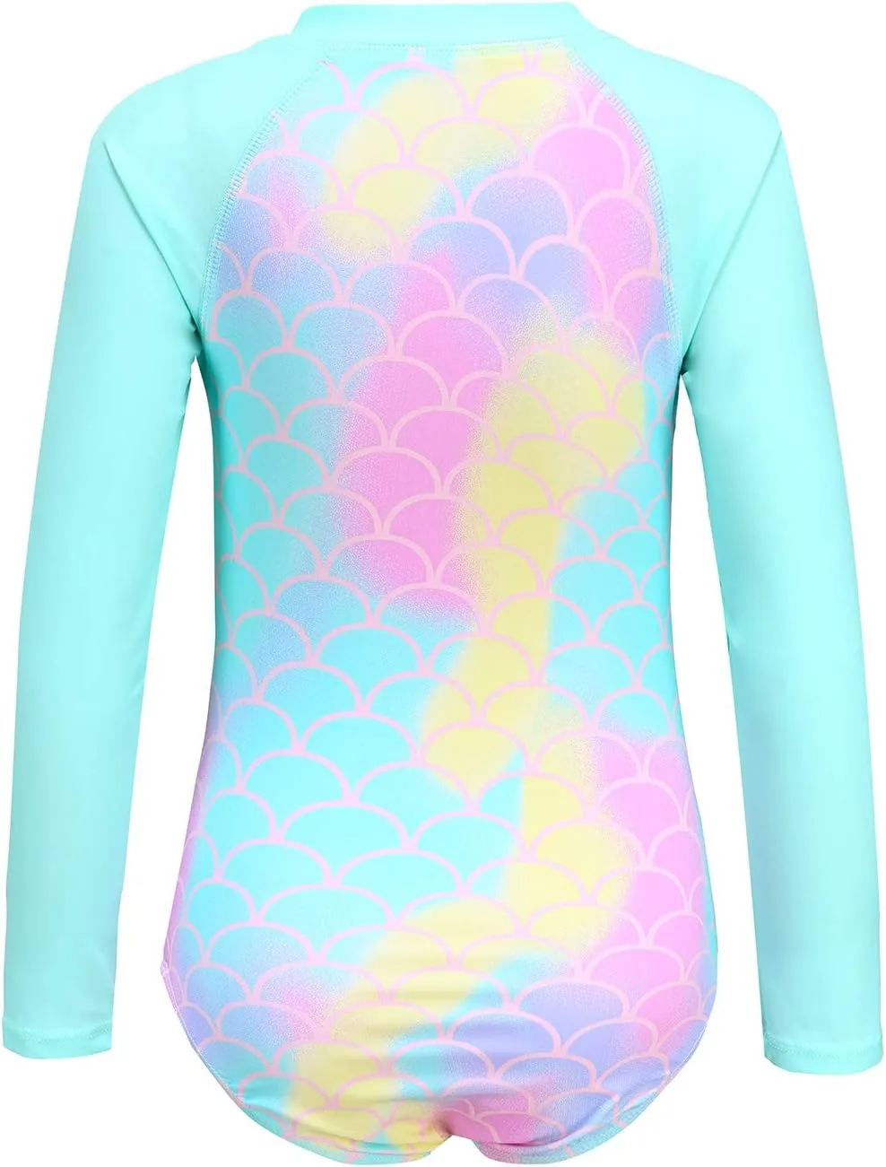 Girls Rash Guard Long Sleeve One Piece Swimsuits Stripes Zipper Bathing Suits UPF 50 /Sun Protection
