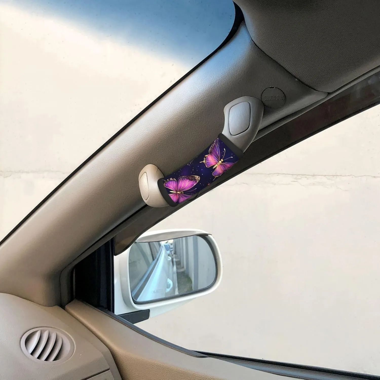 Glowing Butterflies Purple Luggage Handles Wrap Grips For Suitcases Luggage Travel Accessories For Airplane 2pcs