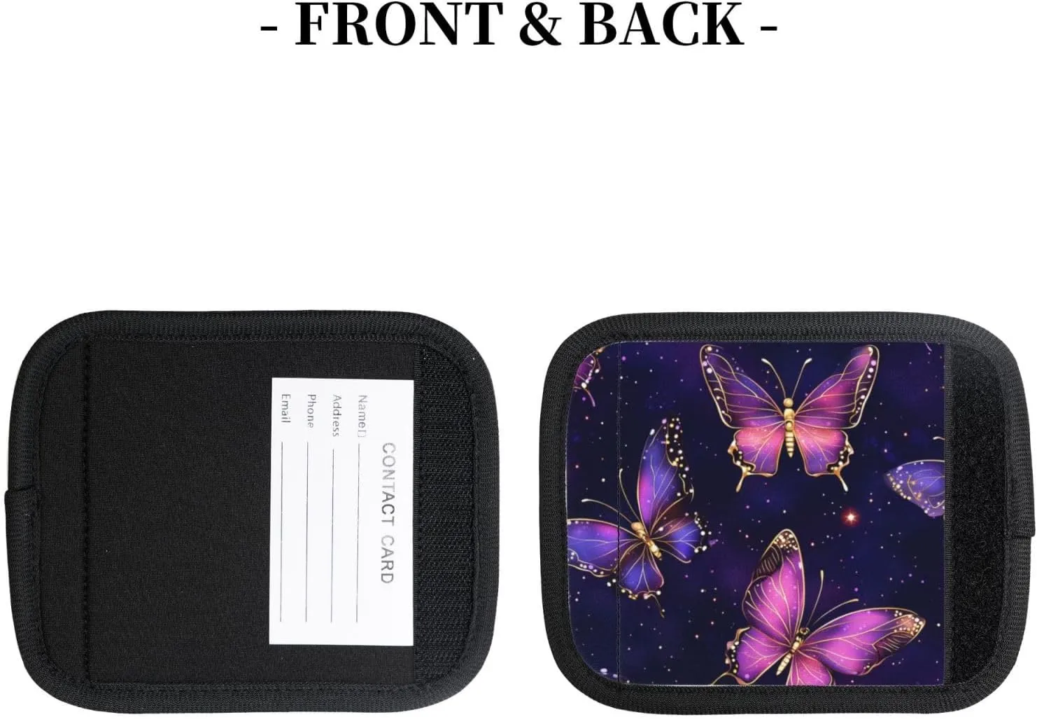 Glowing Butterflies Purple Luggage Handles Wrap Grips For Suitcases Luggage Travel Accessories For Airplane 2pcs