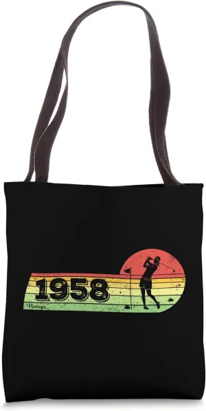 Golfers Golfplayer Vintage 1958 Birthday Golfing Women Golf Tote Bag