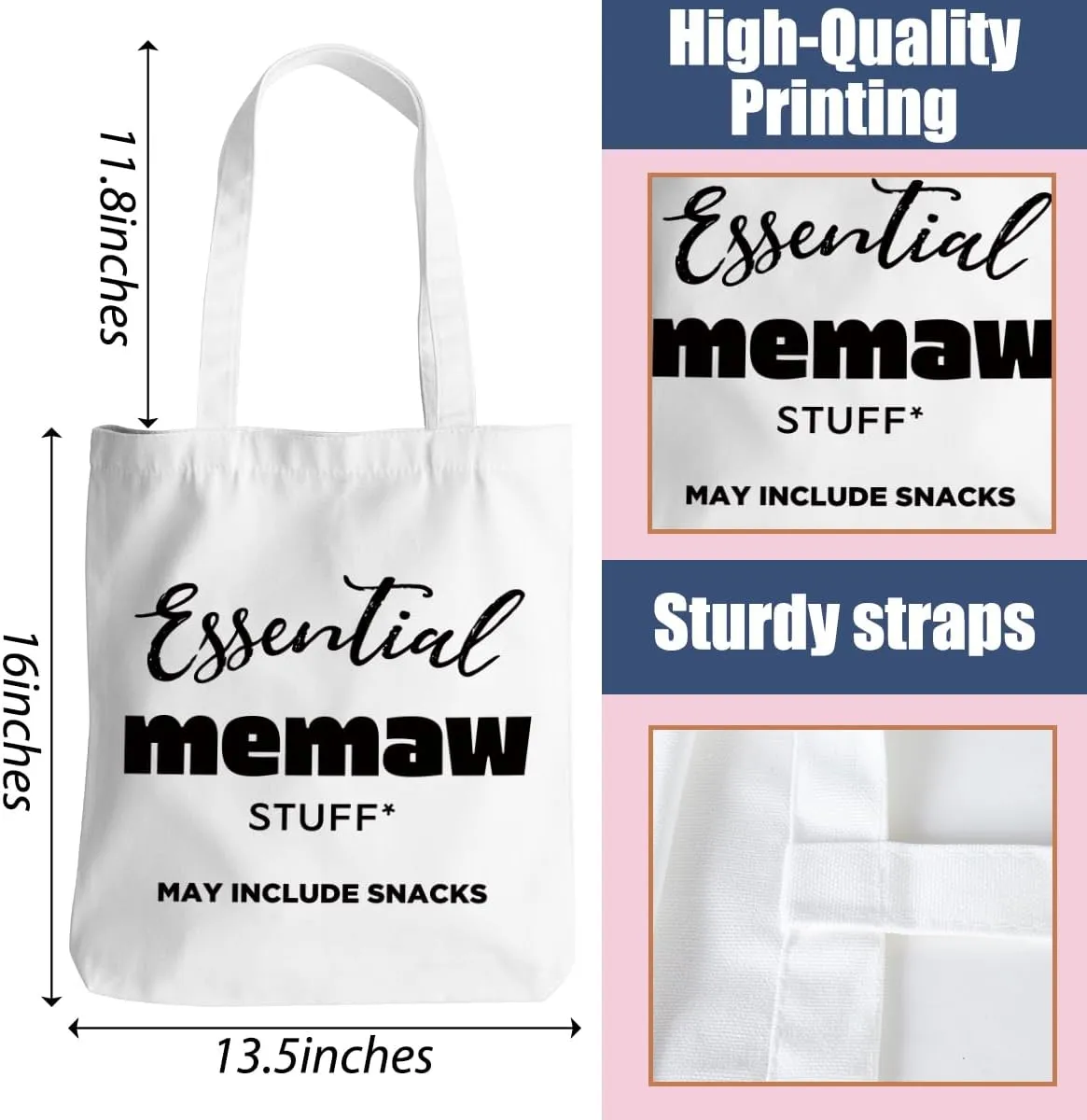 Grandma Mom Gifts Tote Bag for Nana Granny Mamaw Mum Gigi Oma Abuela Grammy Yaya Mimi Memaw Nanny Christmas