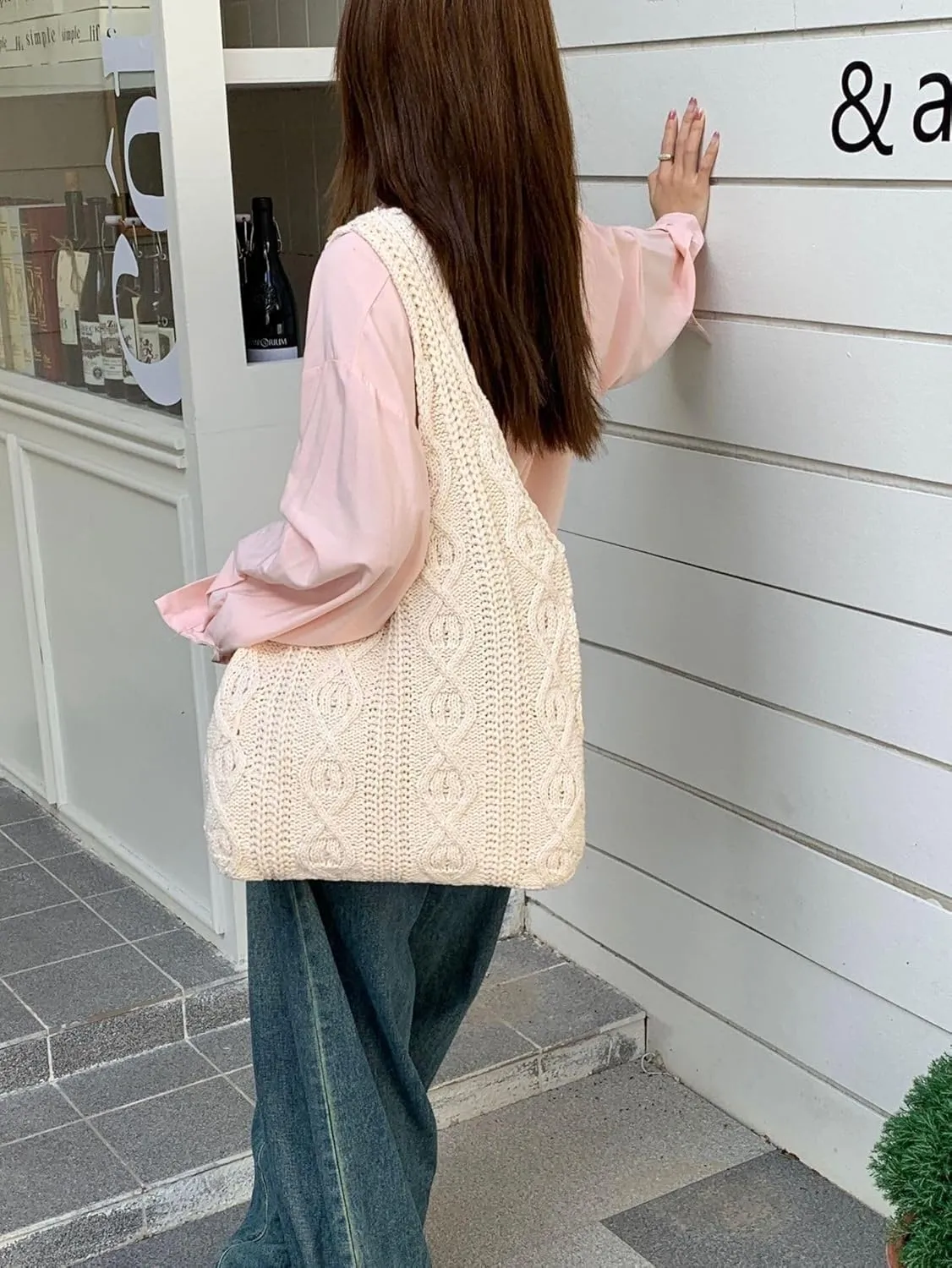 Grunge Accessories Crochet Tote Beach Bag Hobo Bags Fairy Grunge Aesthetic Shoulder Bags Purse for Women