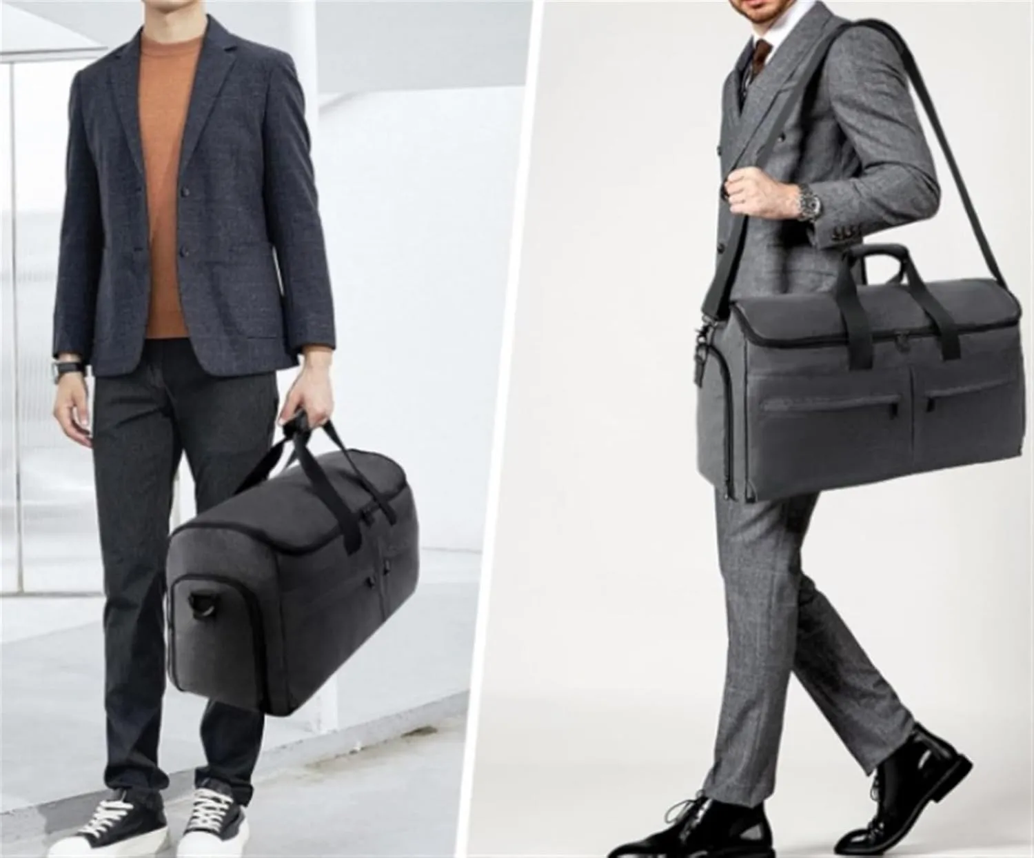 Habrur Duffel Bag Convertible Garment Bags for Travel with Shoes Compartment,2 in 1 Garment Duffle Bag Overnight Bag Travel (Color : B, Size : 22.1 * 10.2 * 12.9in)