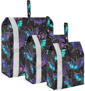 Halloween Bats Neon Packing Cubes for Travel 3 Set Travel Organizer Luggage Accessories for Packing Compression