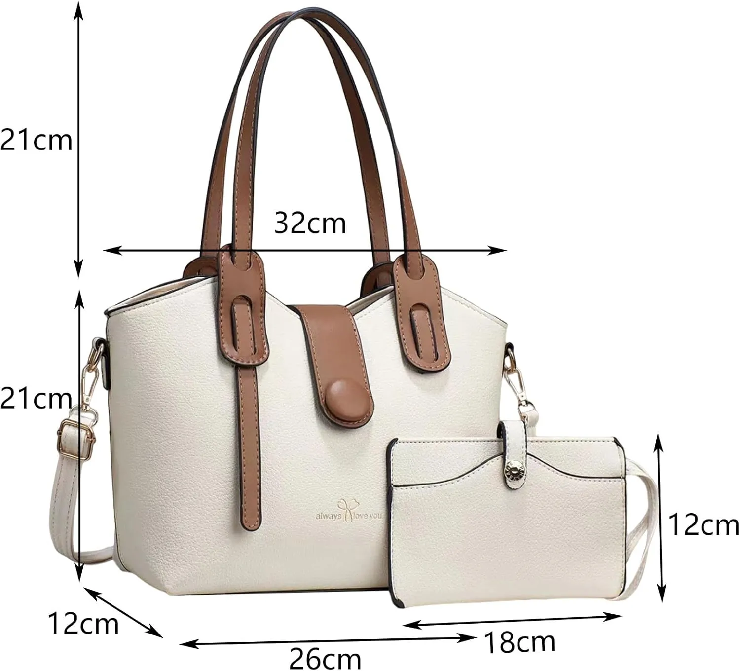 Handbags For Women Large Capacity 2 Piece Bags Single Shoulder Mother And Child Handbags For Work Shopping Travel