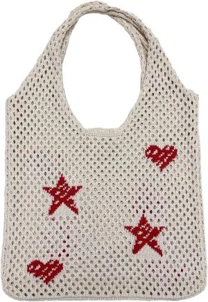 Hangbag for Women Crochet Beach Crossbody Shoulder Bags Cute Grunge Tote Bag Accessories Girl Aesthetic