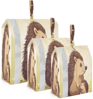 Hedgehogs Family Compression Packing Cubes Suitcase Organizer Bags Set for Travel Cubes for Women Travel Accessories