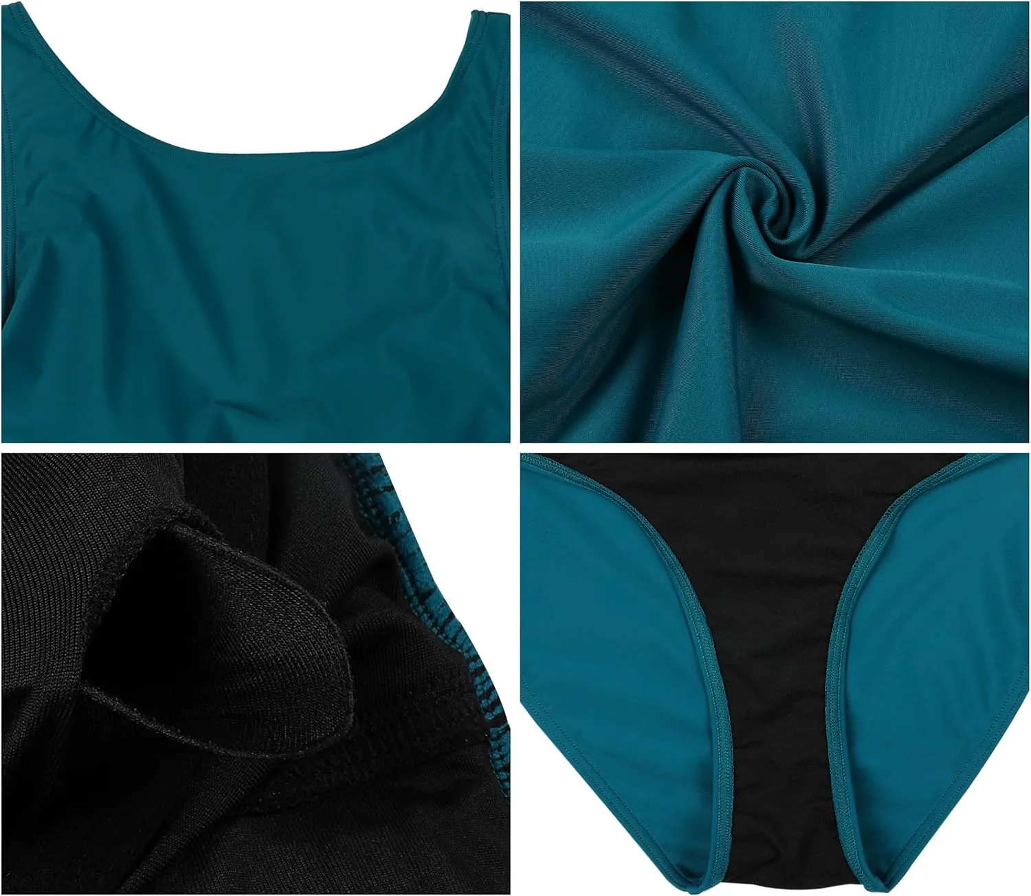 Hilor Women's Underwire Swimsuits High Neck One Piece Bathing Suit Modest Tummy Control Swimwear
