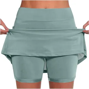 hlysgo Women's Plus Size Skort High Waisted Dressy Casual Workout Hiking Skirts Summer Athletic Tennis Shorts for Teen Girls