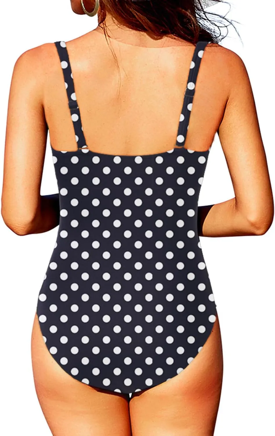 Holipick One Piece Bathing Suit for Women Push Up Tummy Control Swimsuits Modest Vintage Slimming Retro Ruched Swimwear