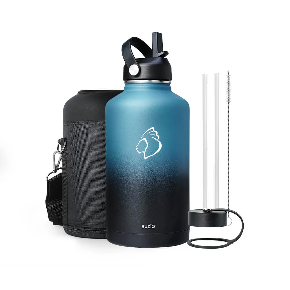 Insulated Water Bottles with 2 Lids | Indigo Crush | 64oz