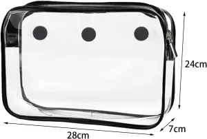 jojomis 4 Pack Clear Inner Bag with Zipper  Waterproof PVC Cosmetic Pouch, Transparent Tote Bag Insert for Travel, Beach, Toiletries, and Makeup Storage