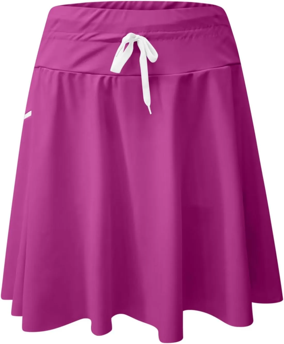 jsaierl Women Swim Skirt Bathing Suit Bottom High Waisted Swim Skort Drawstring Tummy Control Swimsuit Bottom with Zip Pocket