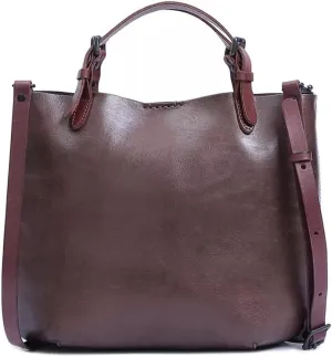 JSEIAJB Women's Bags Vintage Bucket Tote Bags Handbags Leather Handbags