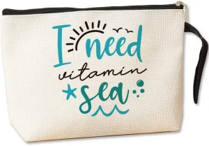 Jztco Inspirational Beach Lover Accessories - Beach Themed Makeup Bags for Women & Girls - Cute Funny Birthday Gifts