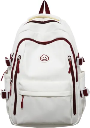 Kawaii Backpack with Cute Accessories Travel Backpacks Lightweight Casual Daypack Waterproof Laptop Women Men (Red)