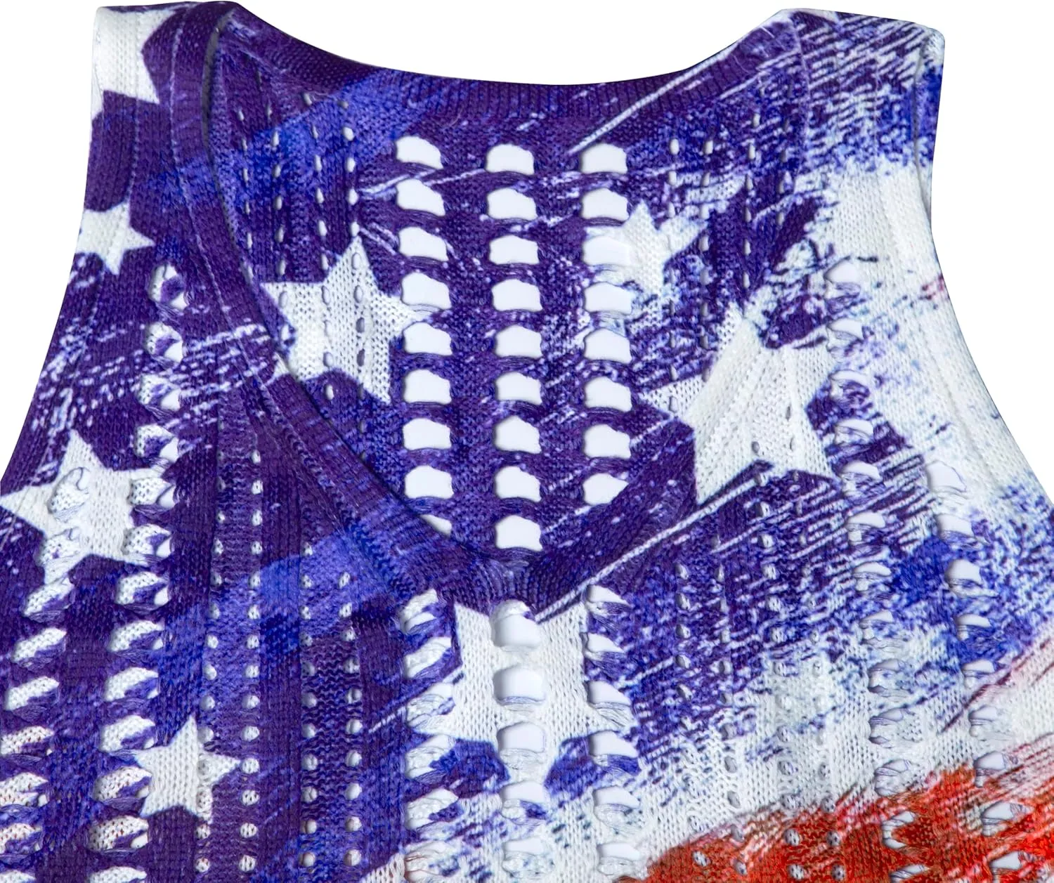 KIDDAD American Flag Swimsuits Coverup for Women Crochet Bathing Suit Cover Ups 4th of July Beach Swimwear Tank Dresses