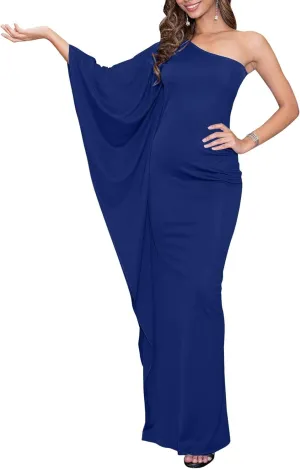 KOH KOH Womens Long Sexy One Shoulder Evening Cocktail Semi Formal Maxi Dress