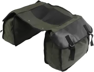 LARGE CAPACITY CANVAS SADDLE BAG BIKE BAG FOR REAR RACK CARRIER ACCESSORIES ARMY GREEN 101CM 539G