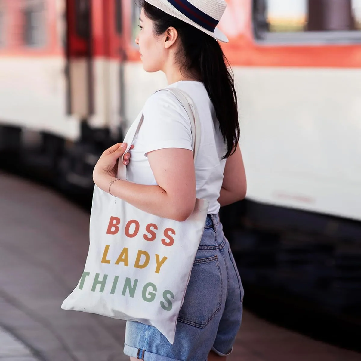 Leadership Boss Lady Chaos Coordinator Librarian Dance Teacher Supervisor Appreciation Gifts Tote Bag Reusable Grocery Bags