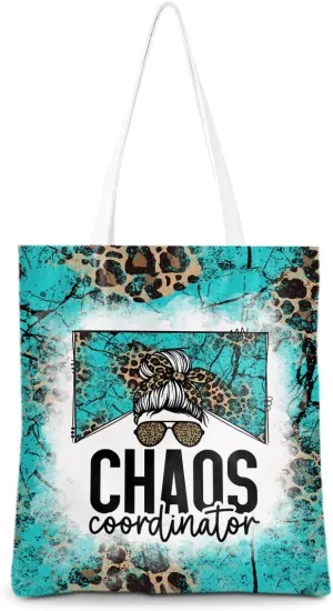 Leadership Boss Lady Chaos Coordinator Librarian Dance Teacher Supervisor Appreciation Gifts Tote Bag Reusable Grocery Bags