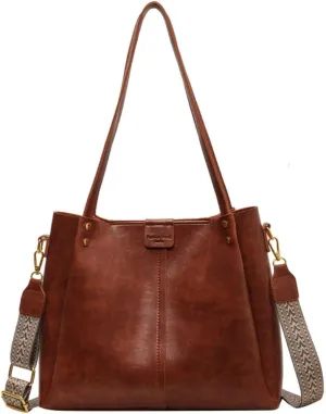Leather Crossbody Bags for Women Leather Everything Shoulder Bag Work Tote Bags for Women