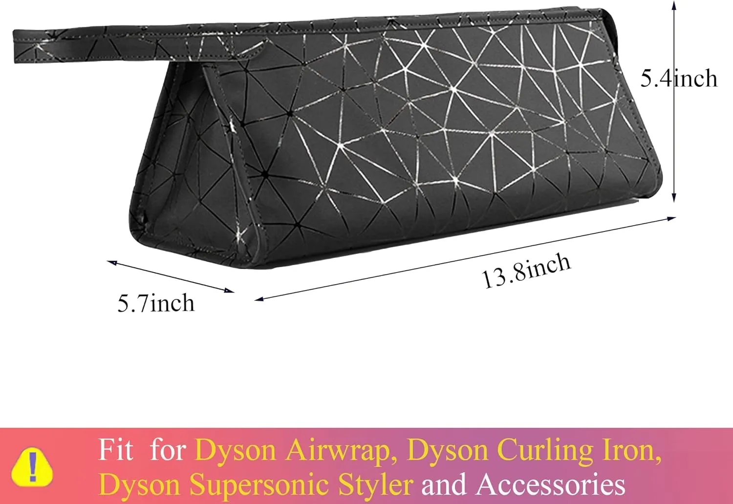 Leather Travel Case Travel Case Compatible with Airwrap Styler, Portable Waterproof Organizer Bag for Shark FlexStyle Attachments Storage, Dark Black