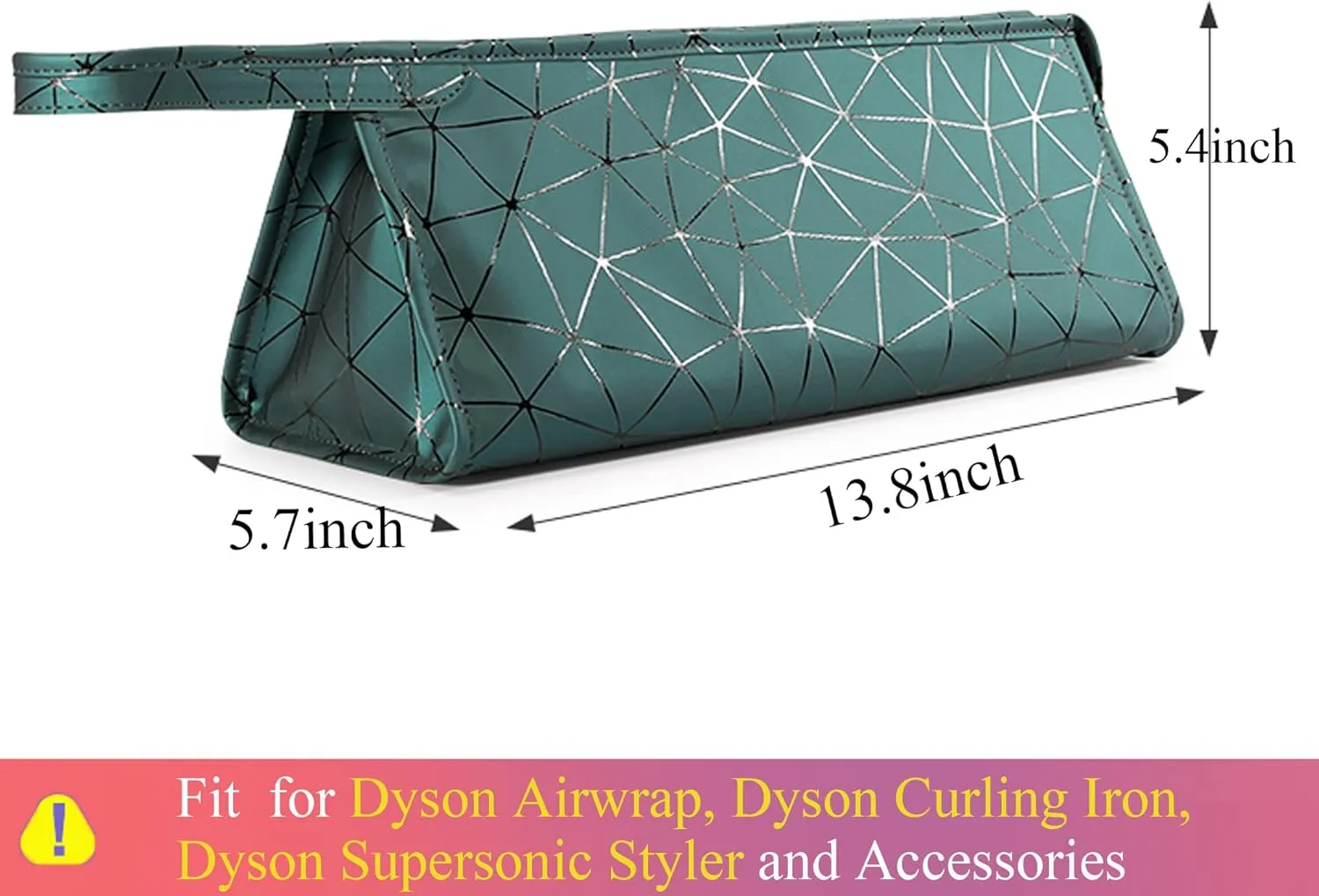Leather Travel Case Travel Case Compatible with Dyson Airwrap Styler, Portable Waterproof Dyson Airwrap Travel Case, Airwrap Organizer Bag for Shark FlexStyle Attachments Storage, Dark Green