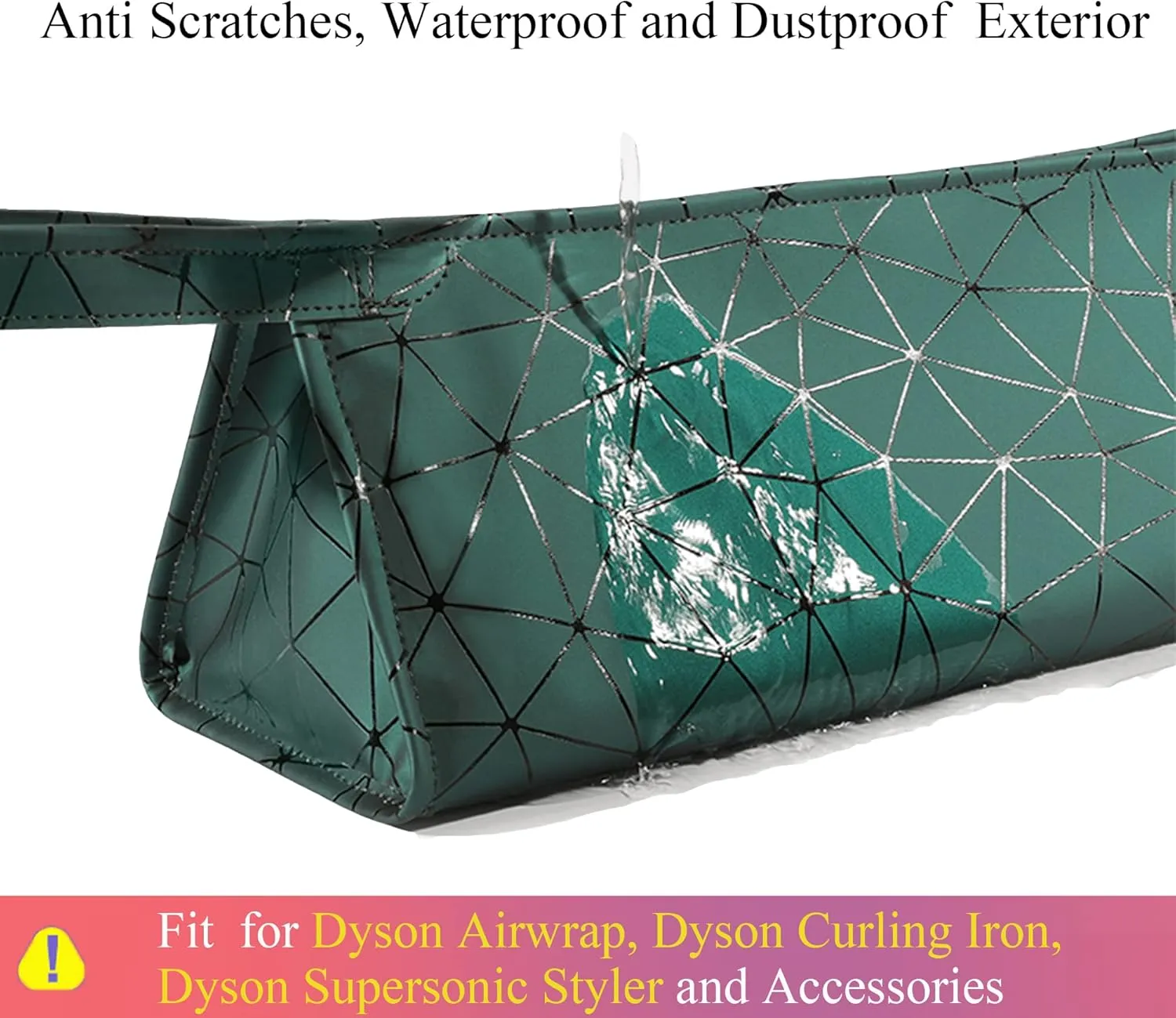 Leather Travel Case Travel Case Compatible with Dyson Airwrap Styler, Portable Waterproof Dyson Airwrap Travel Case, Airwrap Organizer Bag for Shark FlexStyle Attachments Storage, Dark Green