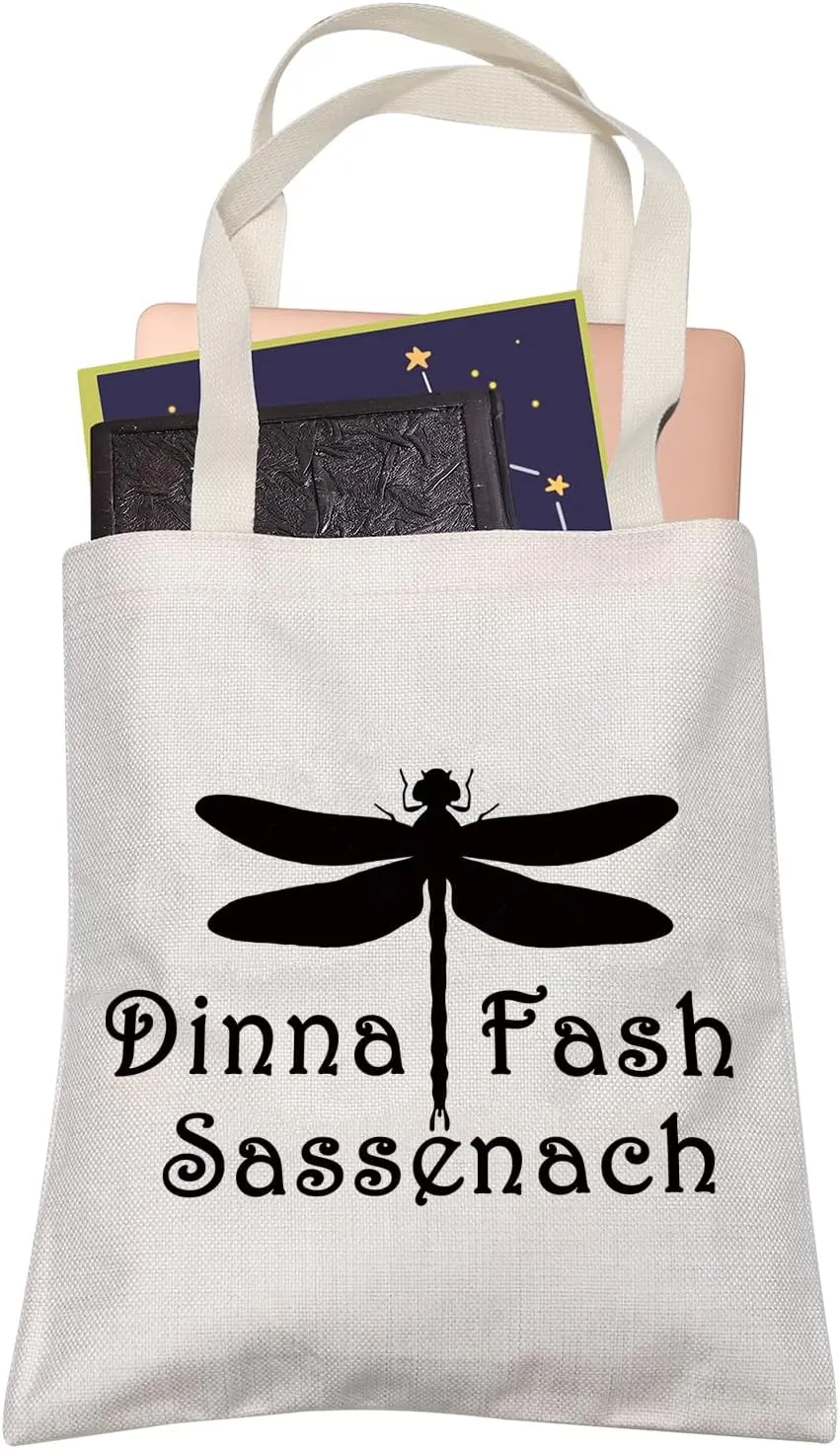 LEVLO Dragonfly Fans Tote Bags Dinna Fash Sassenach Shopping Bags Dragonfly Lover Tote Bags Friend Sister Mother