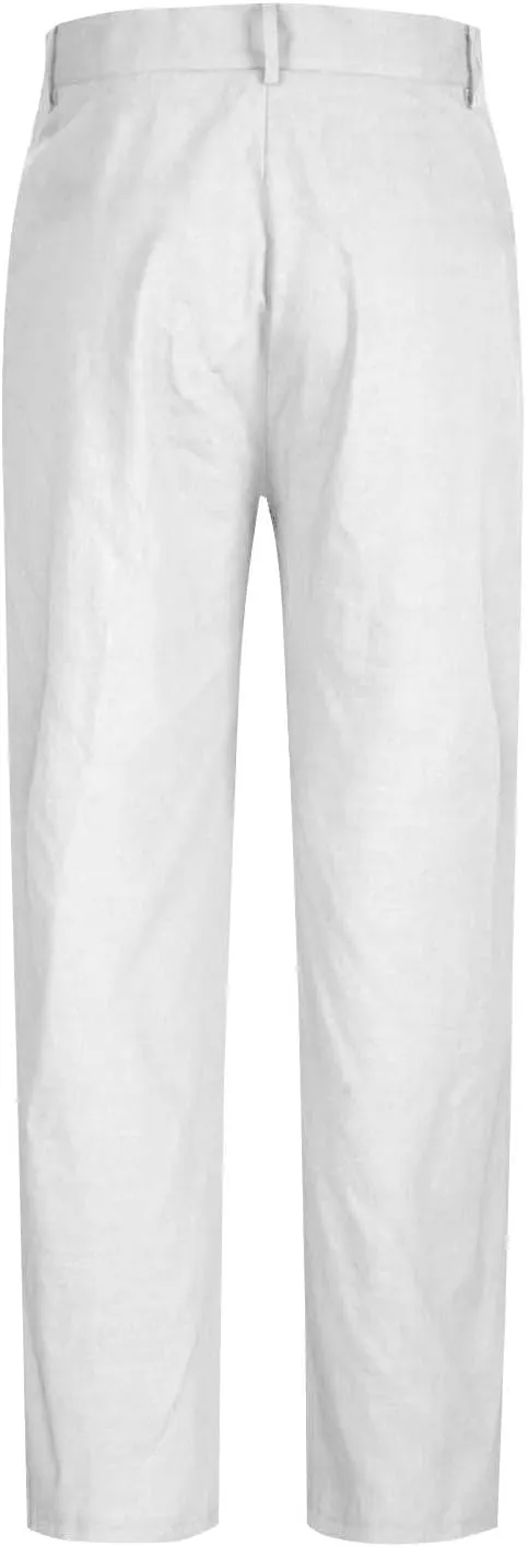 Linen Dress Pants Men Plain Front Pleated Pant Summer Outdoor Vacation Beach Lightweight Trousers Open Bottom Slacks