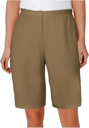Linen Shorts for Women Casual Summer Shorts Plus Size High Waisted Wide Leg Drawstring Pants with Pockets