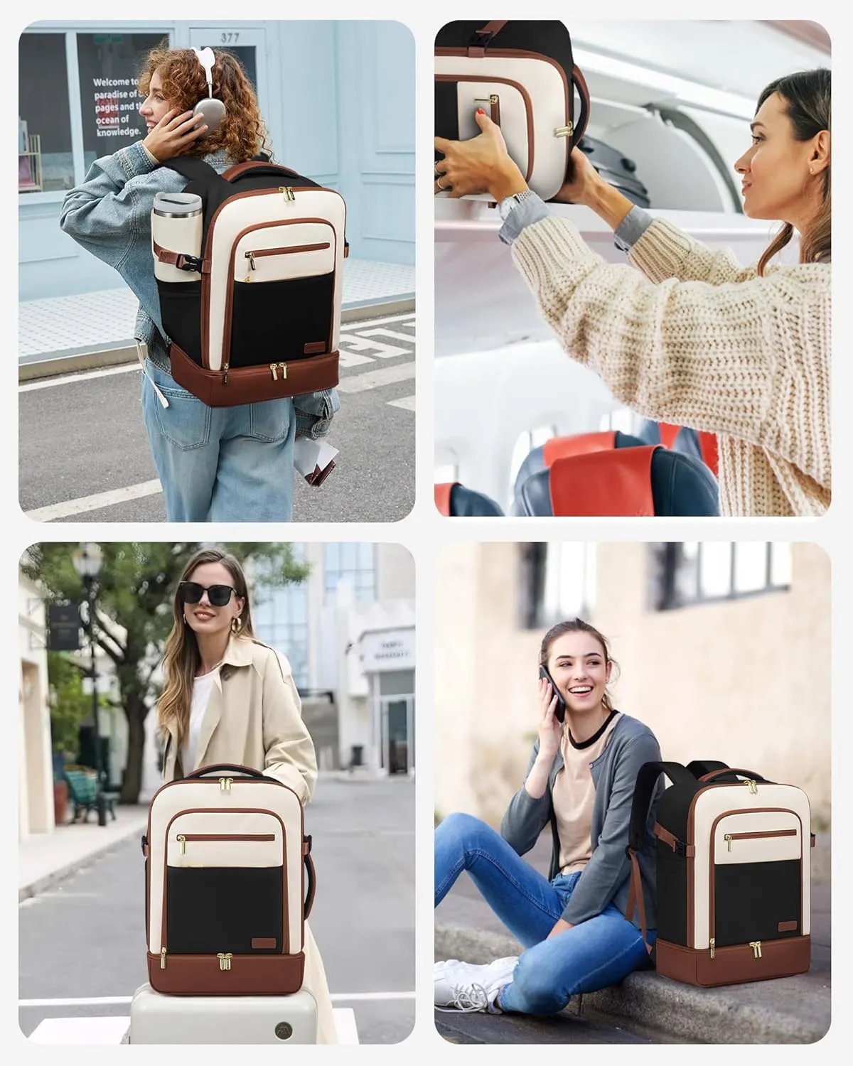 LOVEVOOK Travel Backpack for Women with Shoes Compartment,50L Personal Item Travel Bag Flight Approved Carry On Backpack with 2 Packing Cubes,Large Casual Weekender Luggage Daypack