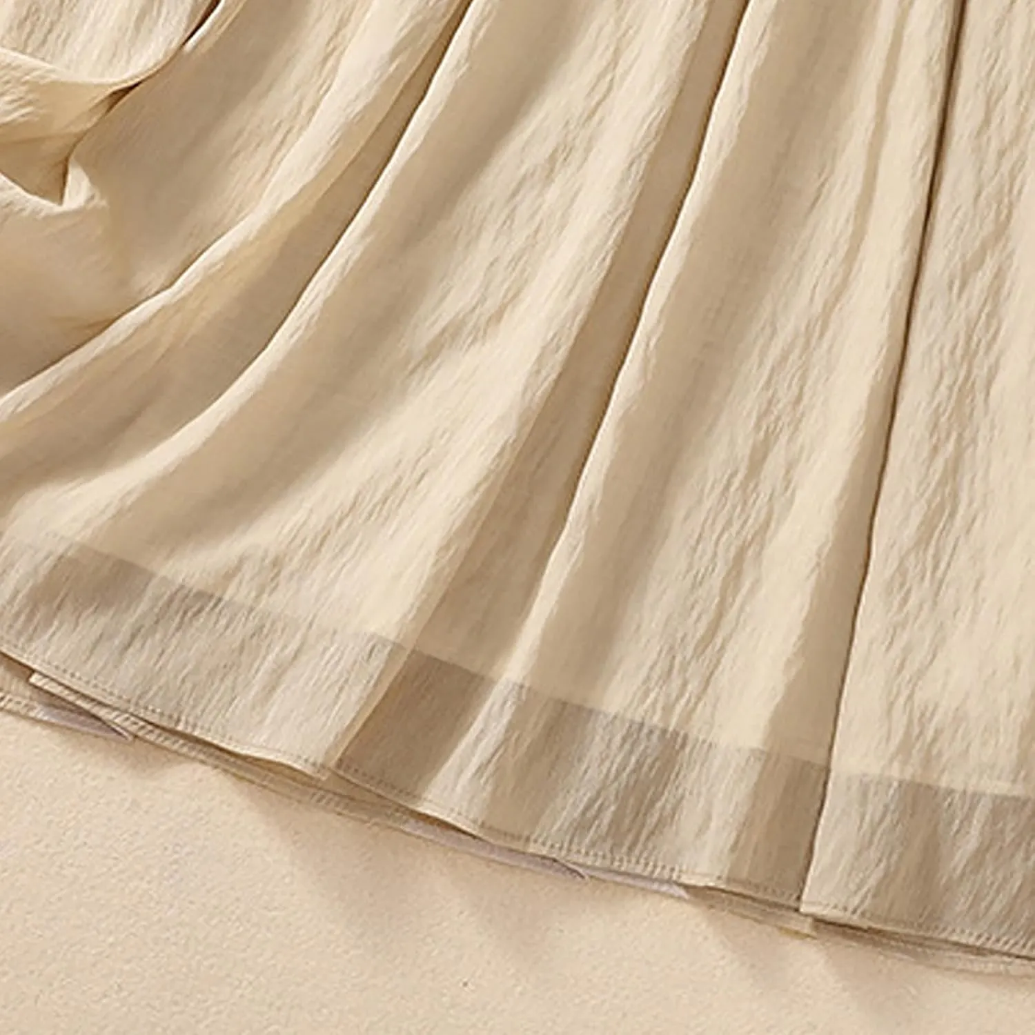 Lpmadey Women's Bohemian Style Elastic Waist Band Cotton Linen Long Maxi Skirt Dress 2024 Summer Solid A-Line Flared Skirts