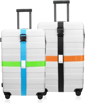 Luxebell Luggage Straps Suitcase Belt TSA Approved Travel Accessories Gift 4-Pack 6.56ft (4 Colors -2)