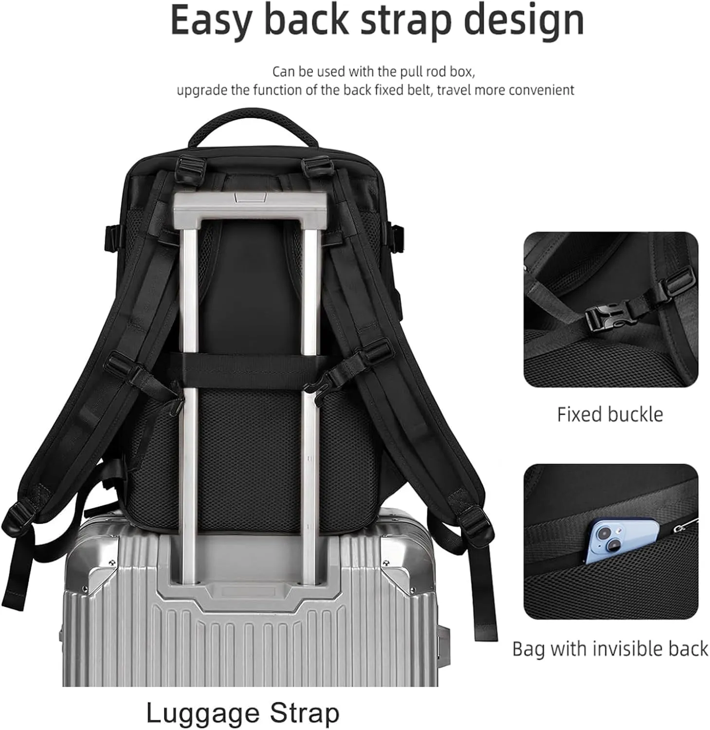 Makes Large Casual Travel Backpack For Women Men,Carry On Rucksack Flight Approved,Hiking Waterproof Outdoor Sports Daypack Fit 15.6 Inch Laptop Shoes Compartment