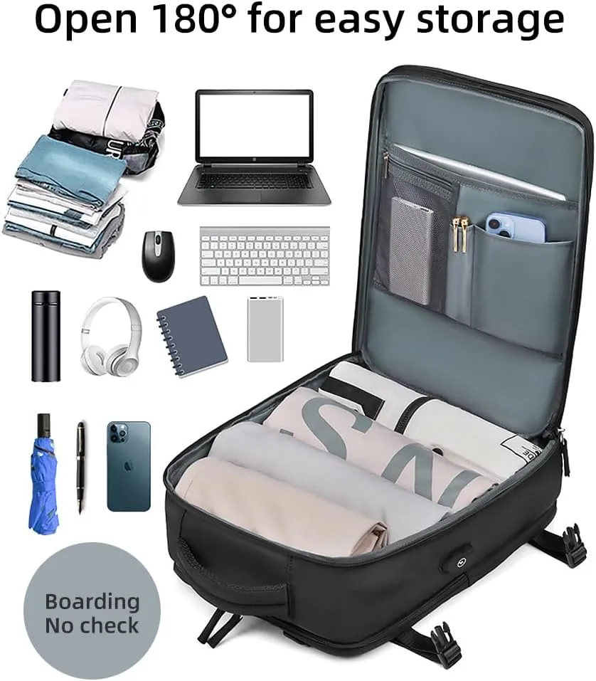 Makes Large Casual Travel Backpack For Women Men,Carry On Rucksack Flight Approved,Hiking Waterproof Outdoor Sports Daypack Fit 15.6 Inch Laptop Shoes Compartment