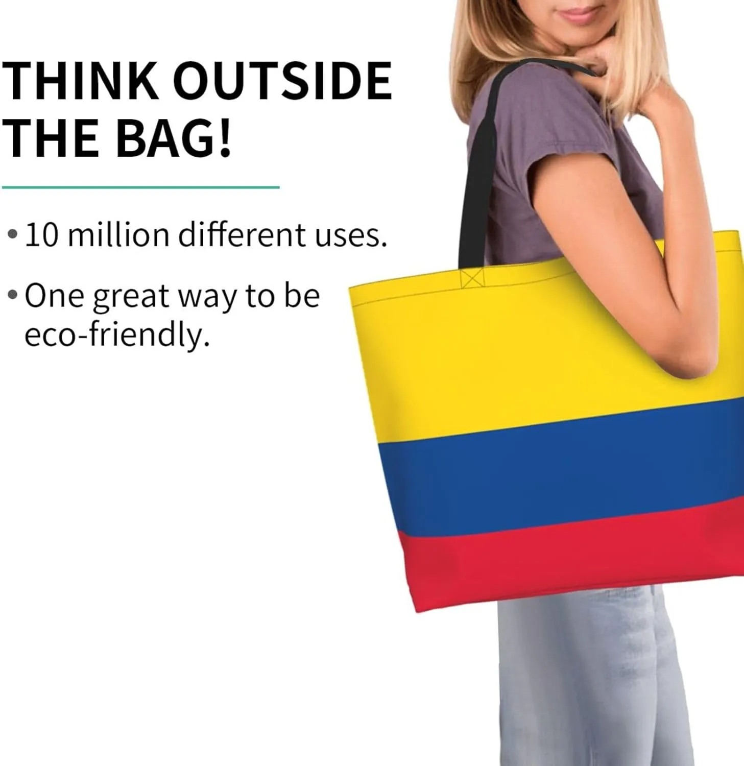 Marriage Colombian Married Flag Women's Tote Bag Large Capacity Single Shoulder Bags Handbag for Shopping Work