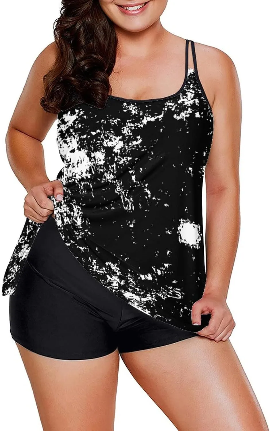 MARZXIN Tankini Swimsuit for Women Floral Two Piece Bathing Suit Swimwear Tank Top Swimwear with Boyshorts