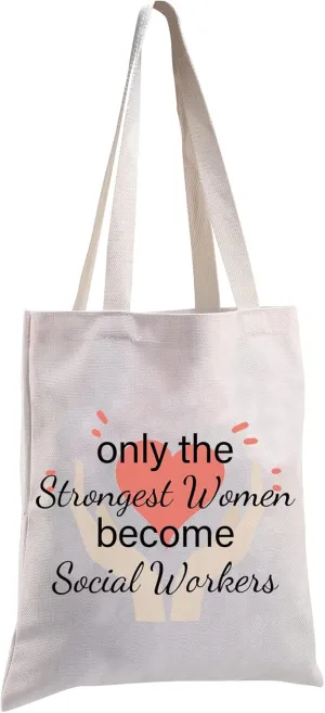 MBMSO Social Worker Tote Bag for Women Social Work Appreciation Gifts Social Worker Graduation Gifts Shoulder Shopping Bag