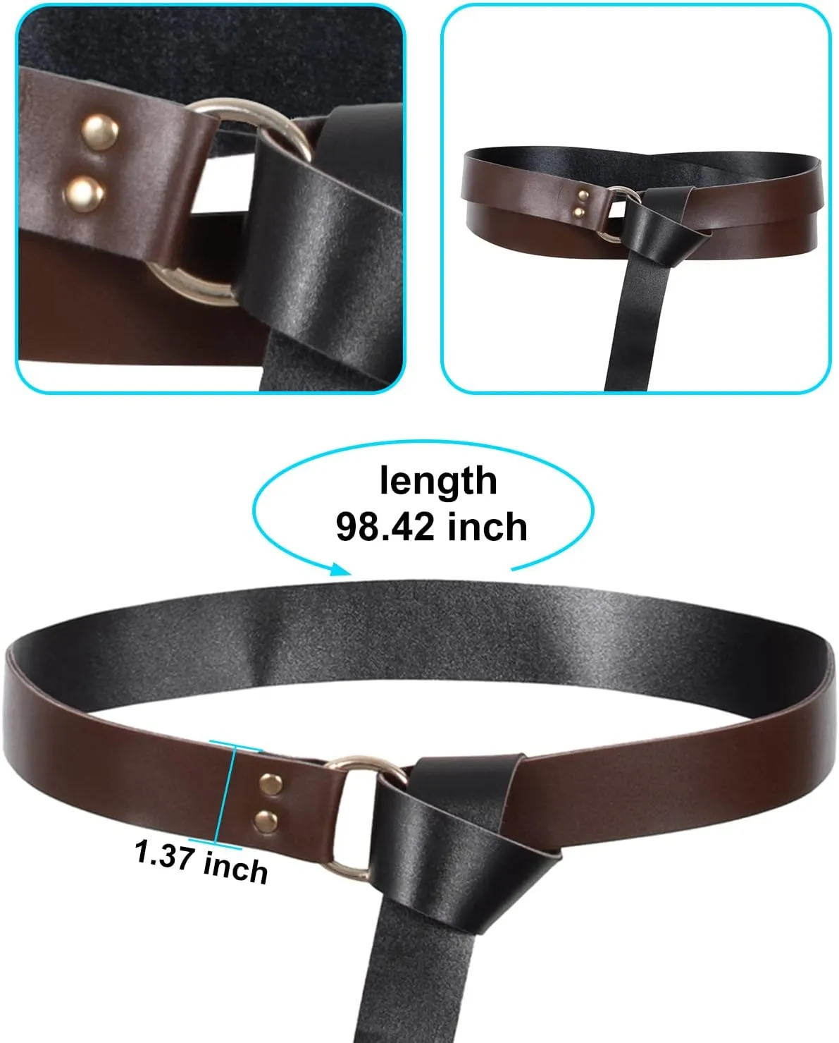 Medieval Knight Leather Belt Shawl Men Renaissance Half Shoulder Cape Scarf Buckle Bracers Retro Accessories(Type4)