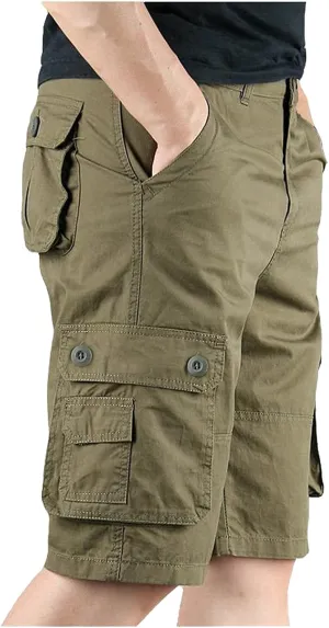 Men Shorts Casual with Multi-Pocket and Fashion Summer Leisure Pants Overalls Men's Pants Black Cargo Shorts Men