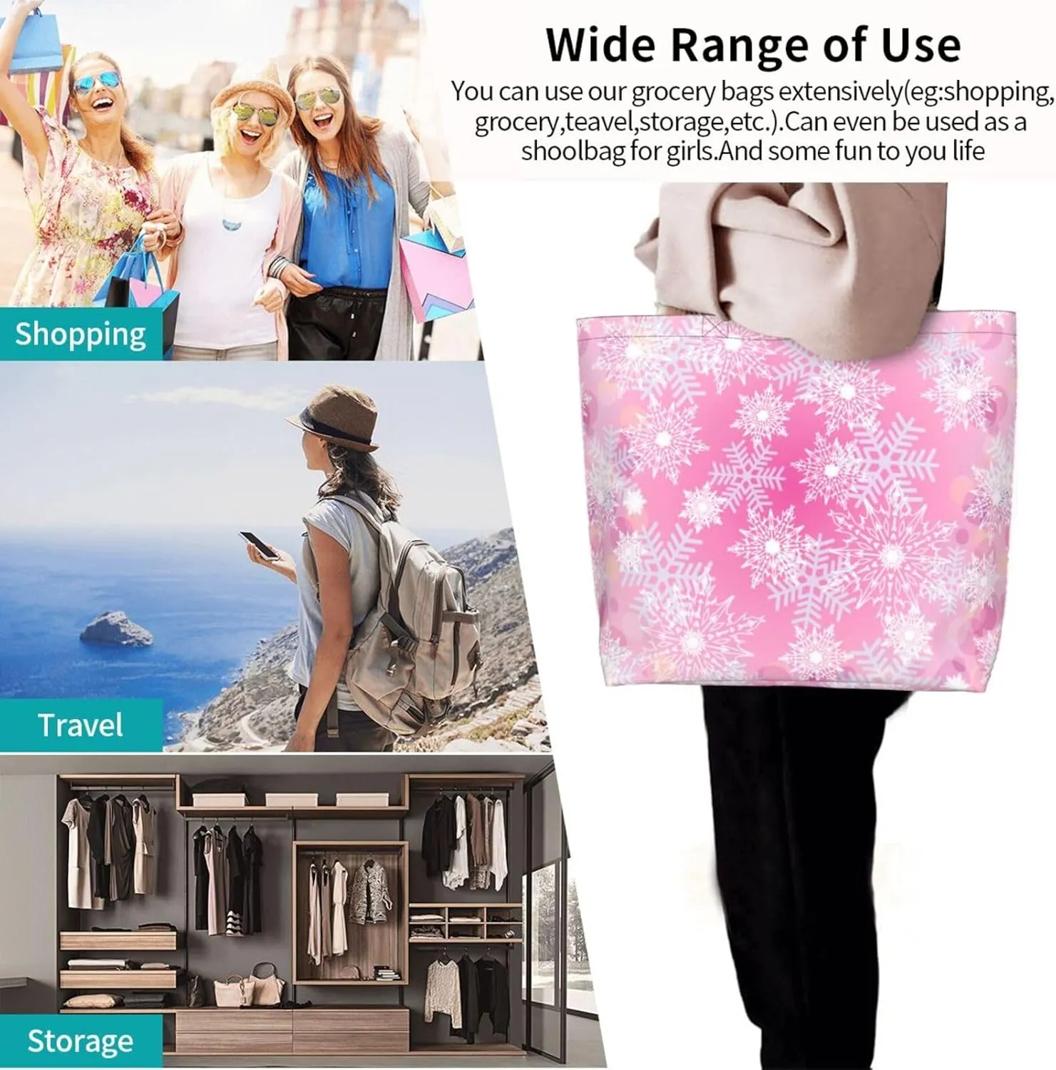 Merry Christmas Winter Tree Women's Tote Bag Large Capacity Single Shoulder Bags Handbag for Shopping Work