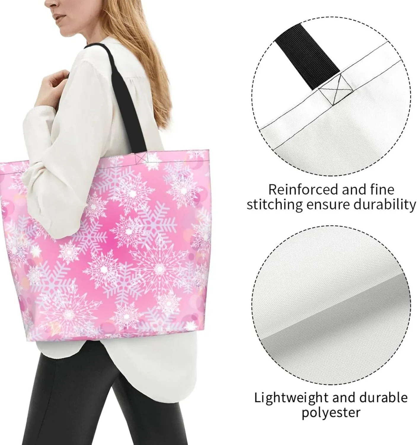 Merry Christmas Winter Tree Women's Tote Bag Large Capacity Single Shoulder Bags Handbag for Shopping Work